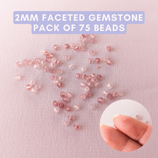 2mm Faceted Round - Strawberry Quartz Grade AAA