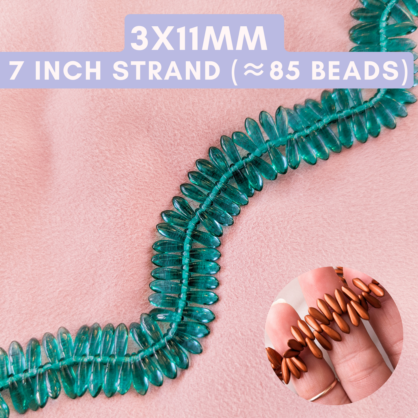Teal - 3x11mm Mini Daggers