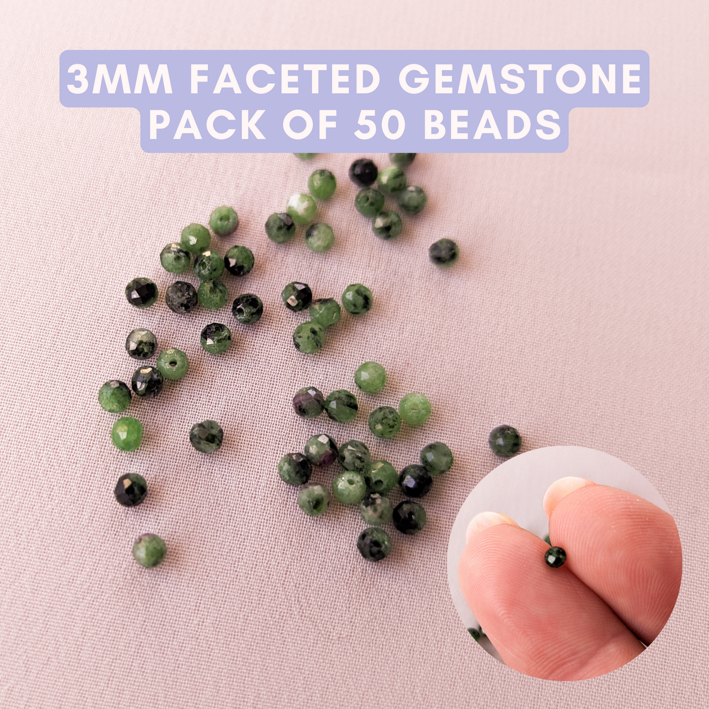 3mm Faceted Round - Ruby in Zoisite
