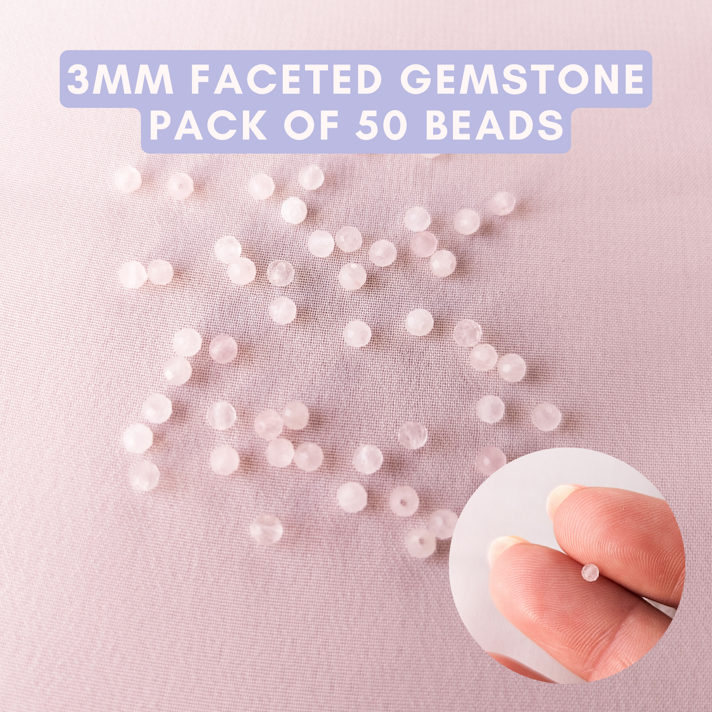 3mm Faceted Round - Rose Quartz