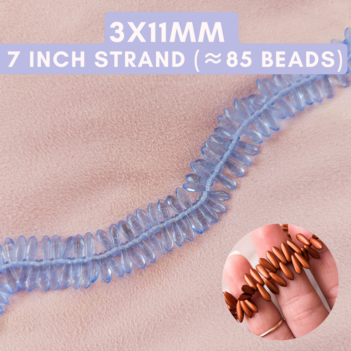 Light Sapphire - 3x11mm Mini Daggers