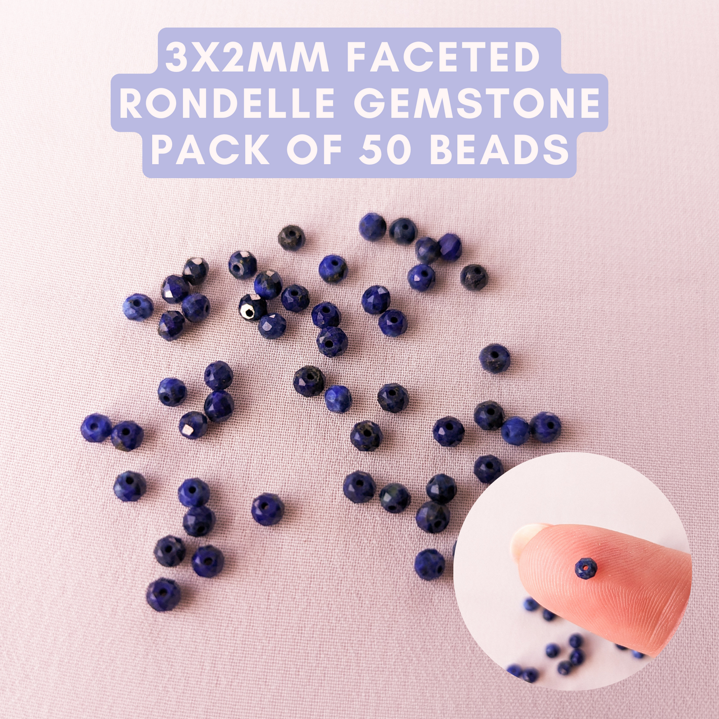 3x2mm Faceted Rondelle - Lapis Lazuli Grade AAA