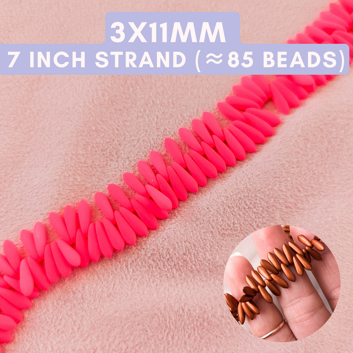 Matte Neon Pink - 3x11mm Mini Daggers