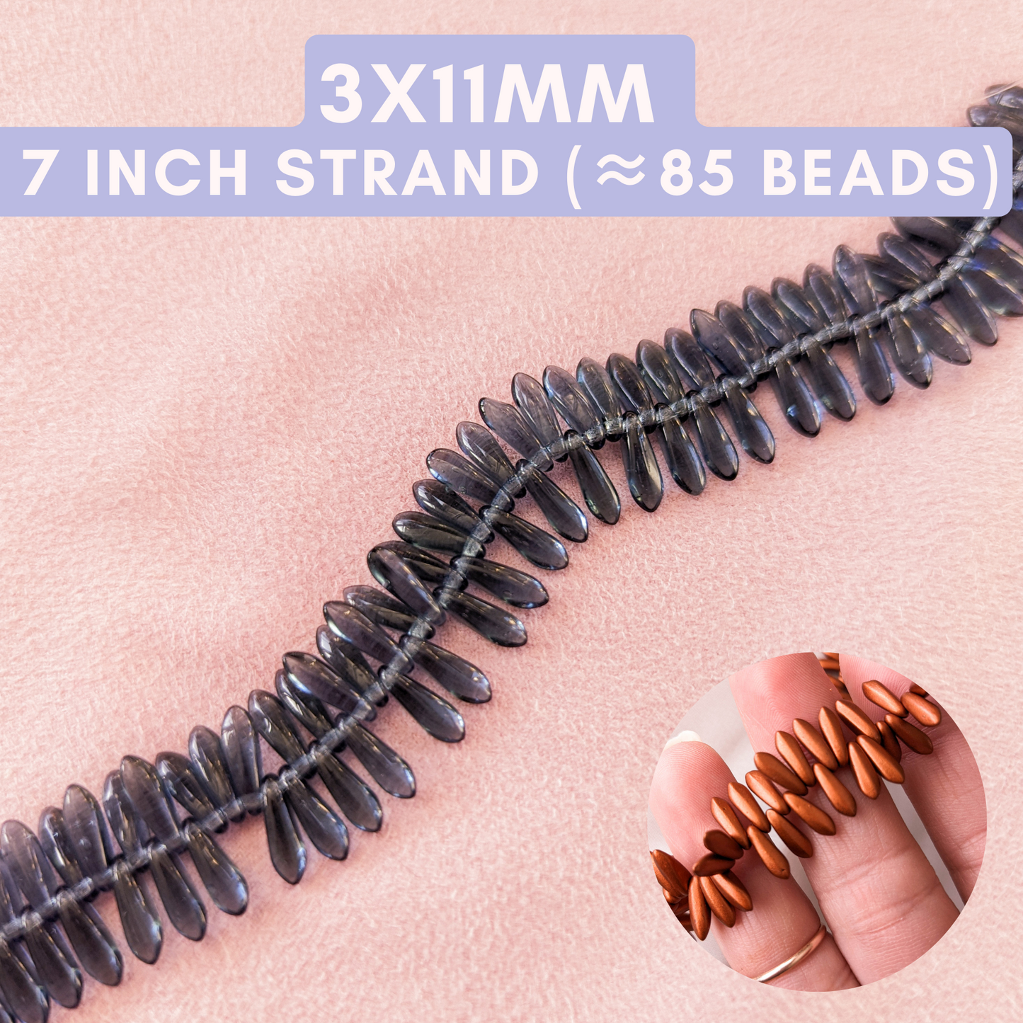 Montana Sapphire - 3x11mm Mini Daggers