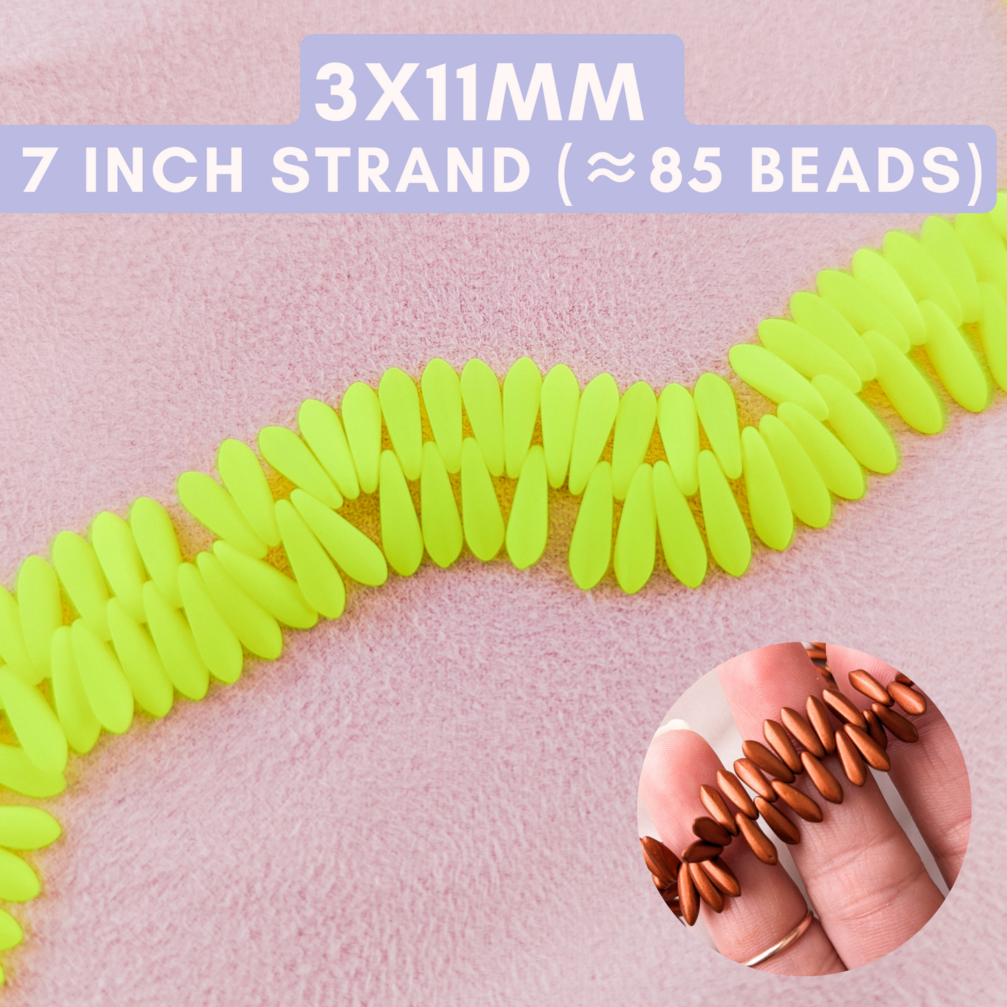 Matte Neon Yellow - 3x11mm Mini Daggers