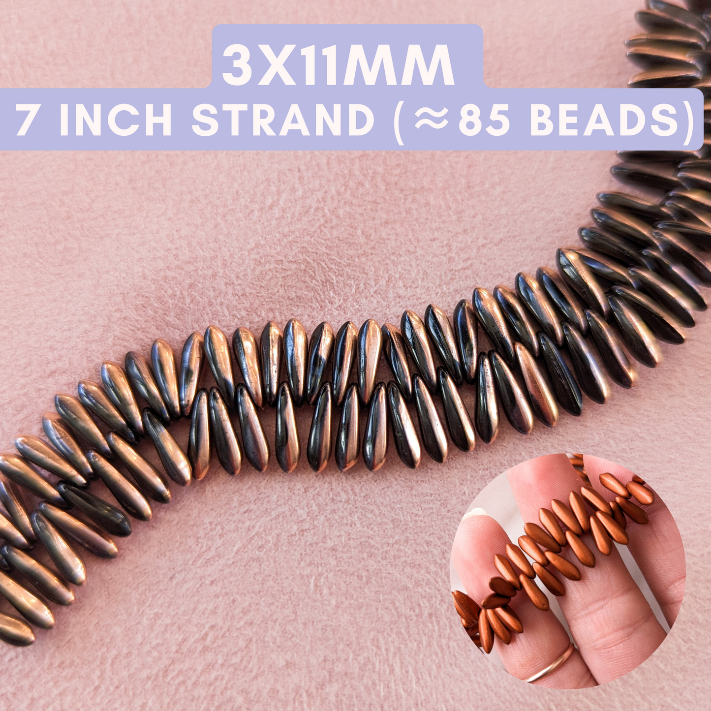 Jet & Half Capri - 3x11mm Mini Daggers