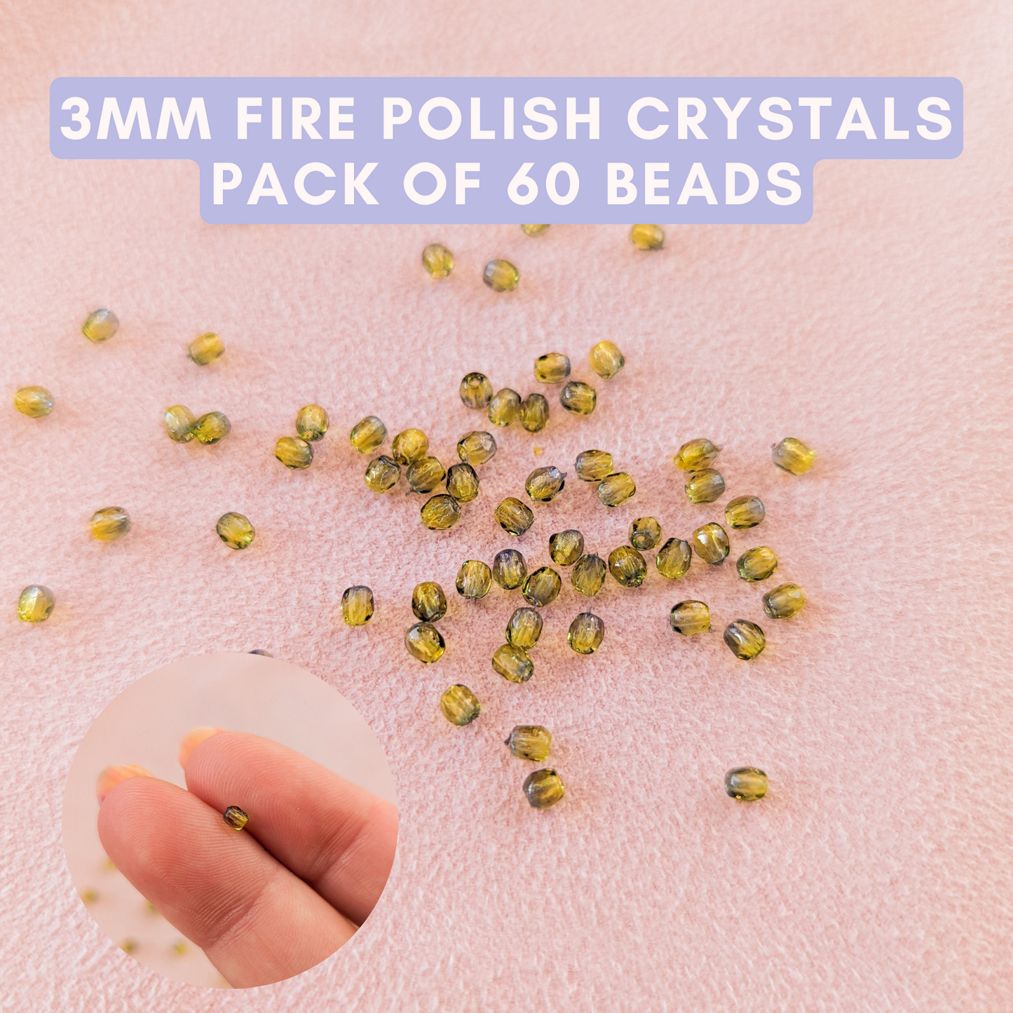 Olive Capri Two Tone - 3mm - Pack of 60 - Fire Polish Faceted Crystals