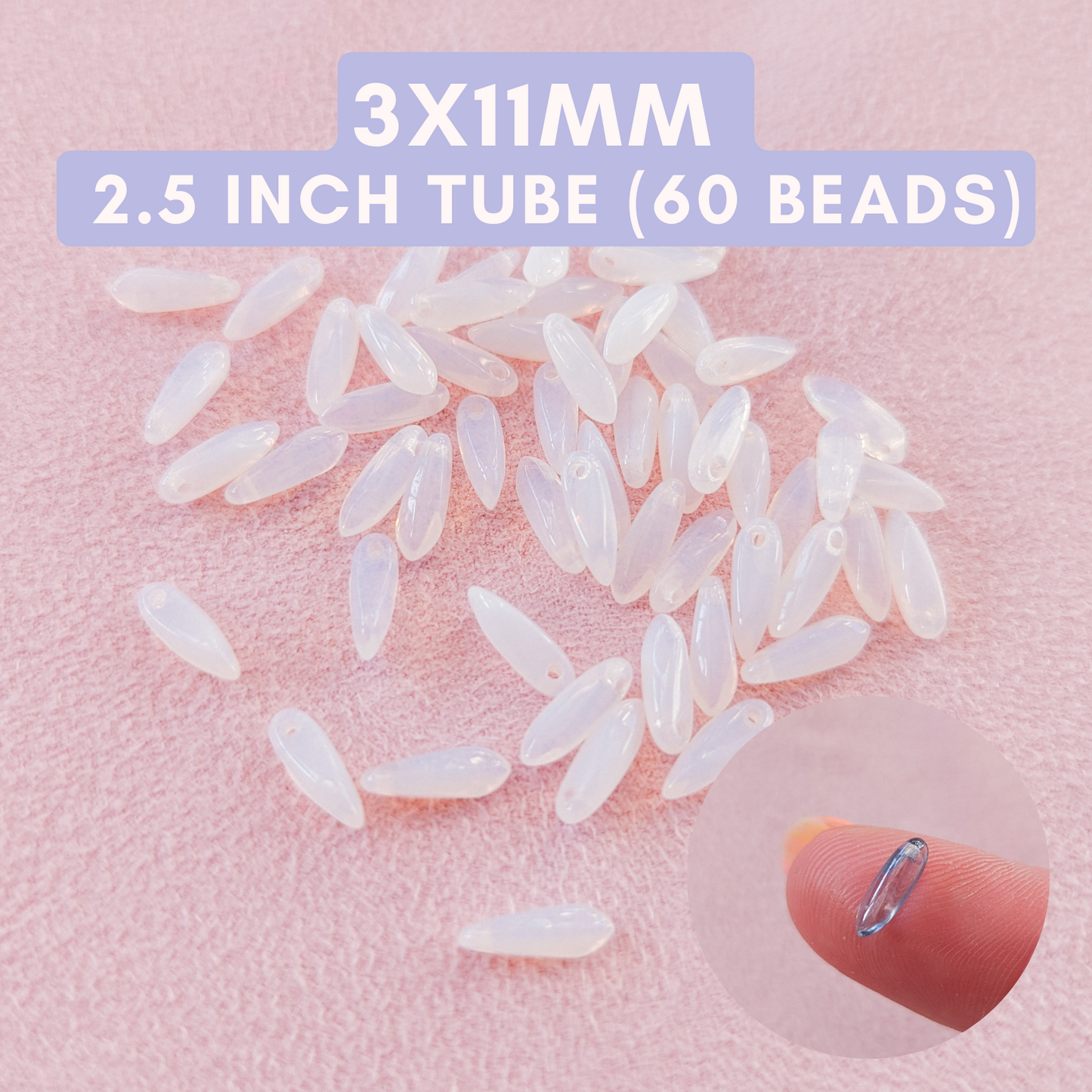 Milky White - 3x11mm Mini Daggers