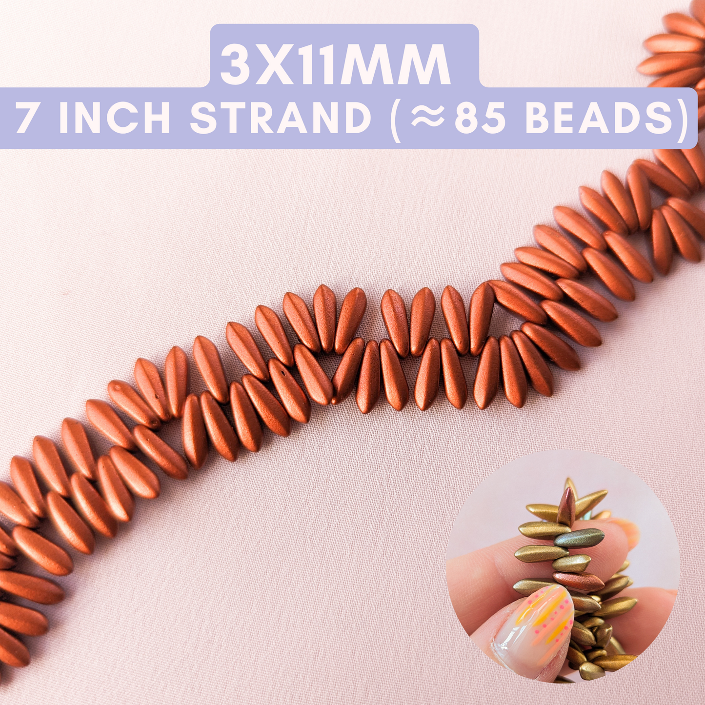 Matte Copper - 3x11mm Mini Daggers