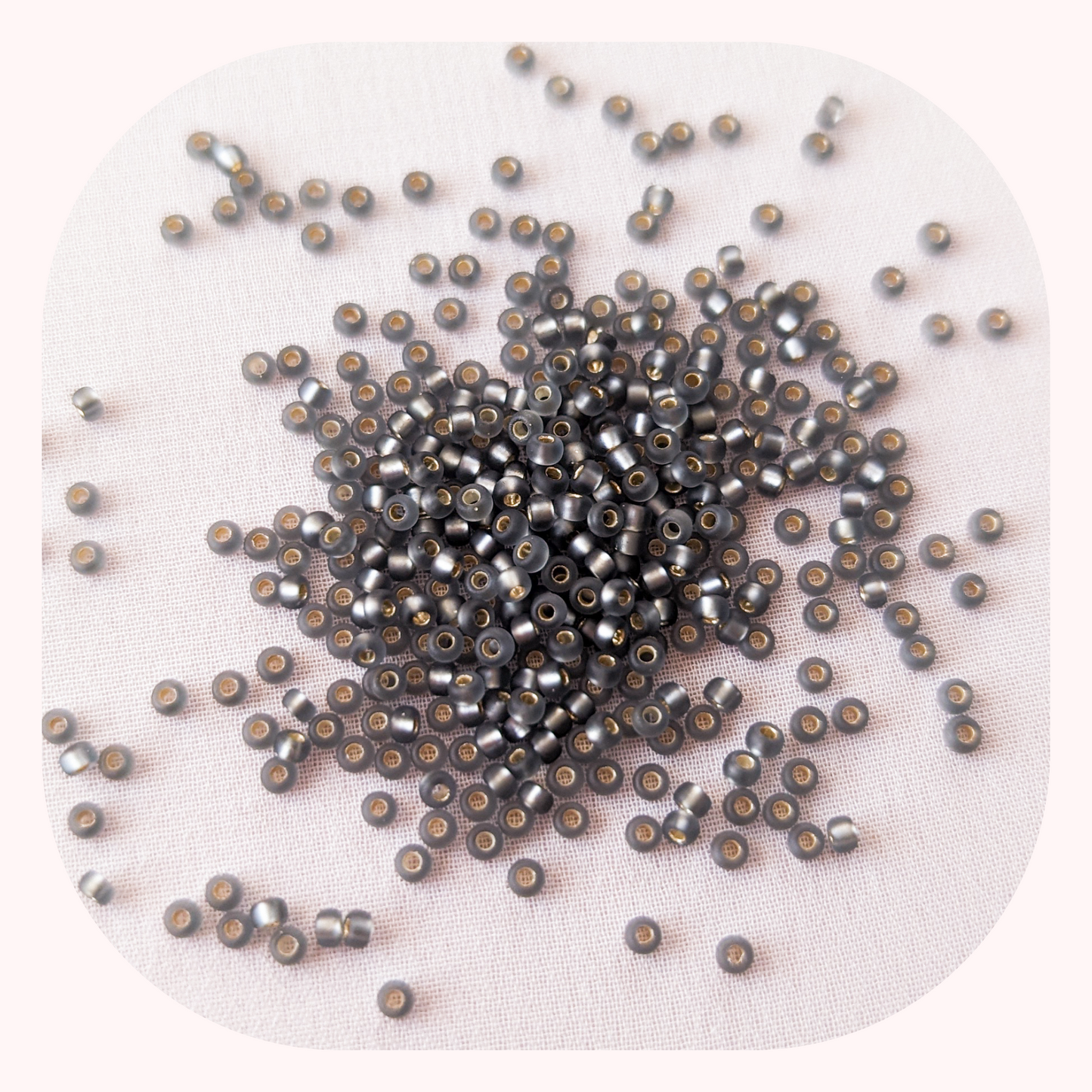 Matte Silver Lined Gray - Single - Miyuki Rounds