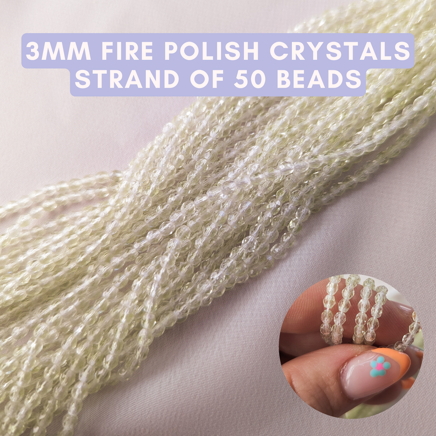 Hurricane Citrus - 3mm - Strand of 50 - Fire Polish Faceted Crystals