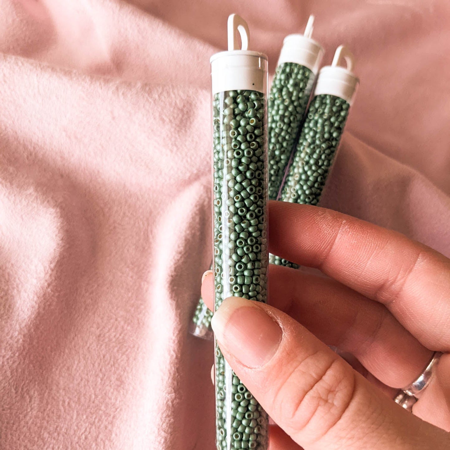 Matte Galvanized Permafinish Turquoise Seafoam - Single - 15 Gram tube - Toho