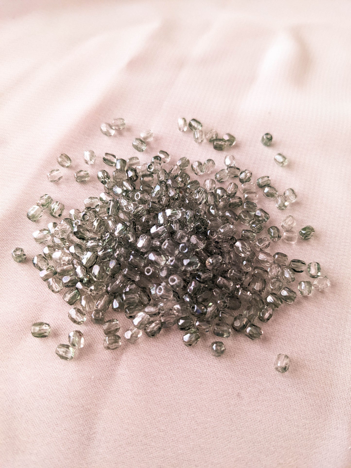 Two Tone Mint Crystal - 3mm - Fire Polish Faceted Crystals