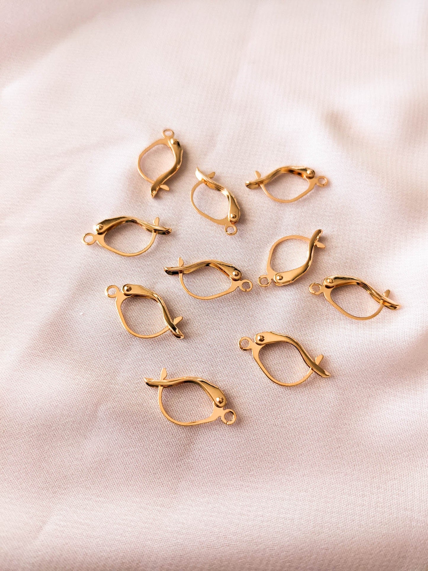 Leverbacks - Gold Plated Brass - 5 Pairs
