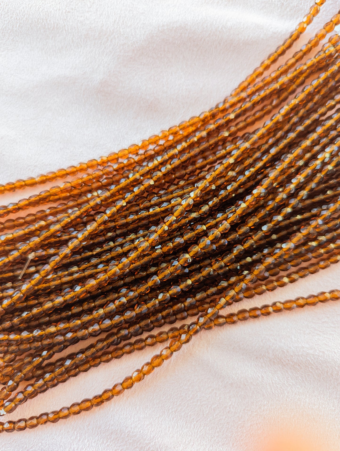 Madeira Topaz - 4mm - 7 inch Strand - Fire Polish Faceted Crystals