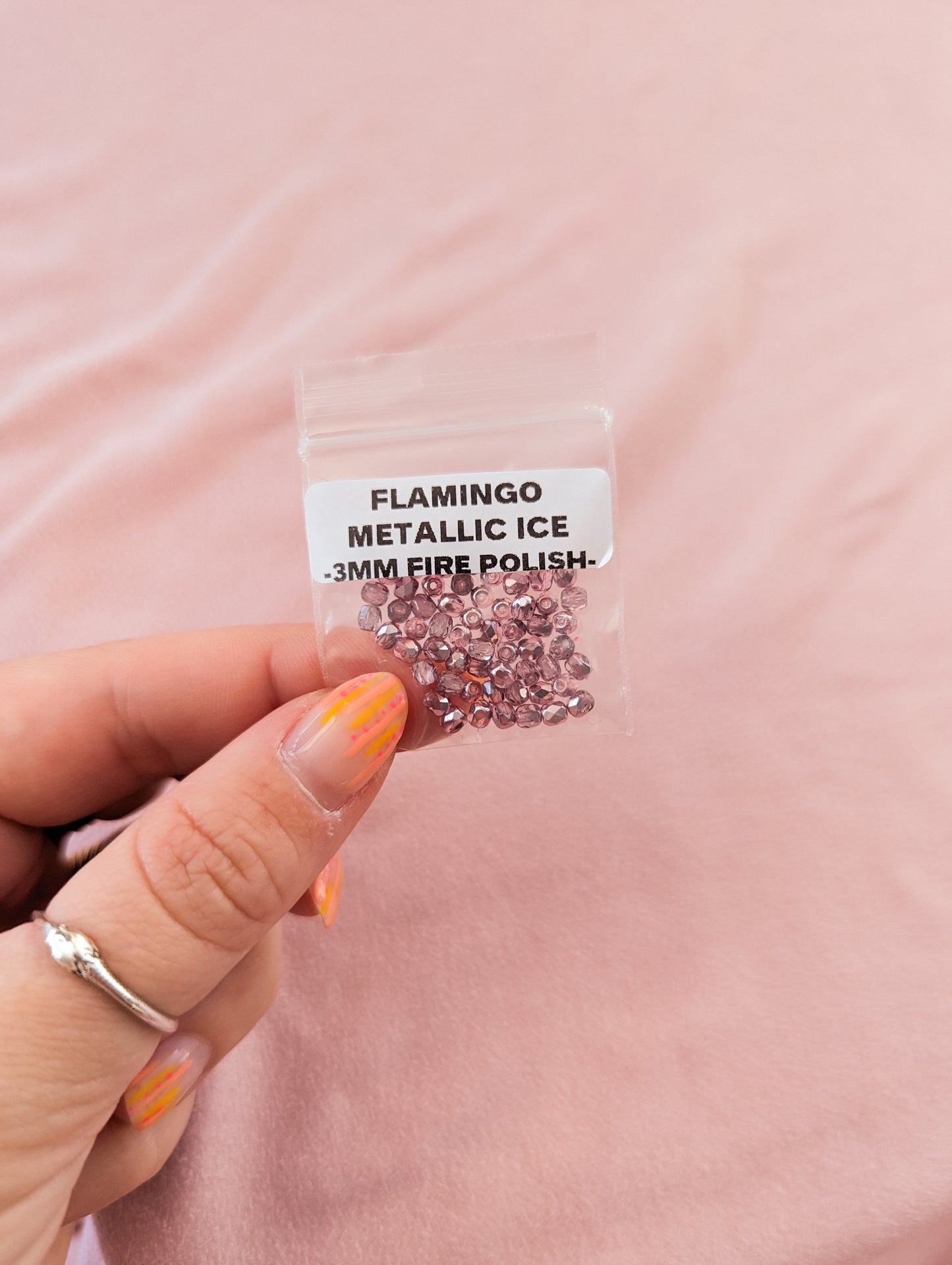 Flamingo Metallic Ice - 3mm - Pack of 60 - Fire Polish Faceted Crystals