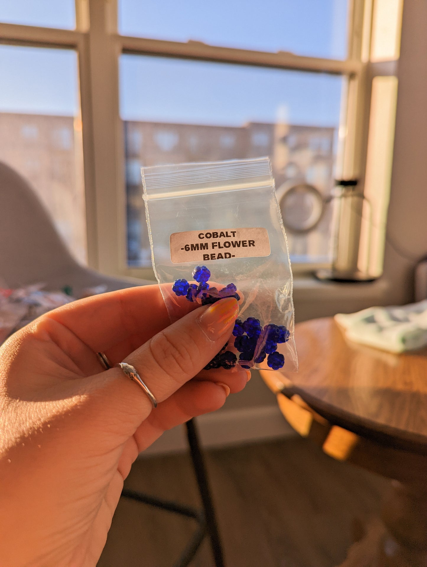 Flowers - Cobalt - 6mm Bead