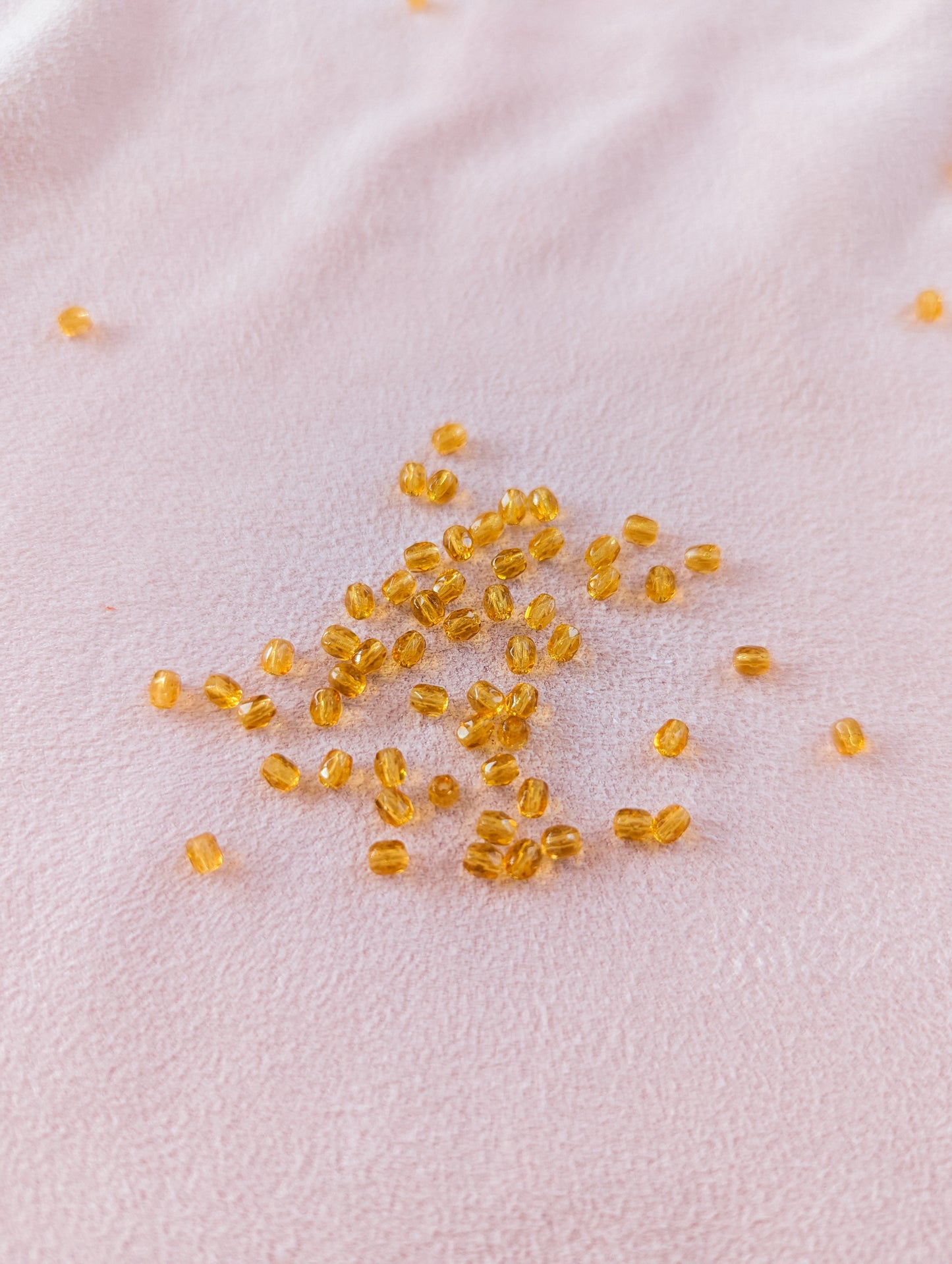 Amber - 3mm - Pack of 60 - Fire Polish Faceted Crystals