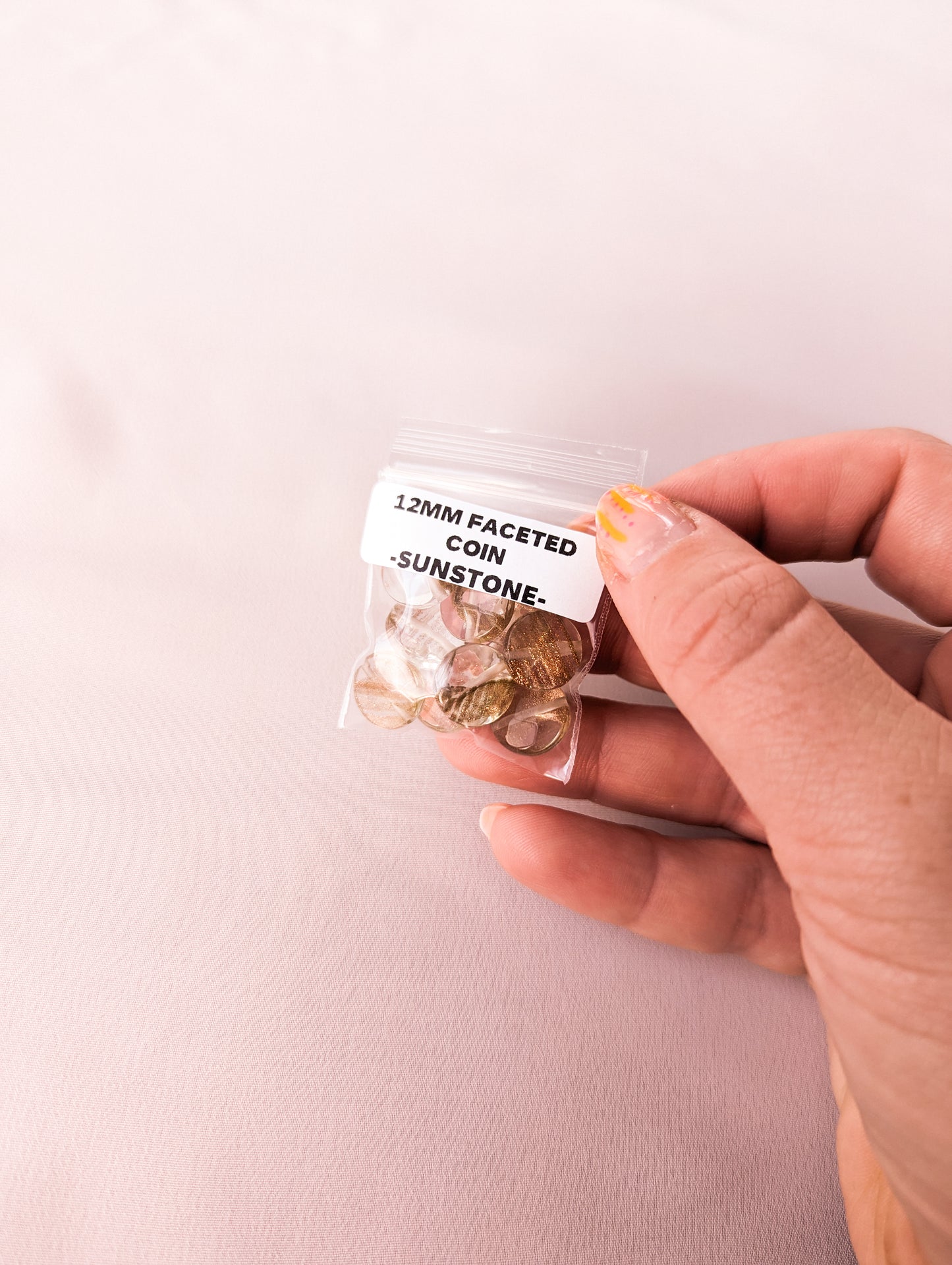 Sunstone - 12mm Faceted Coin