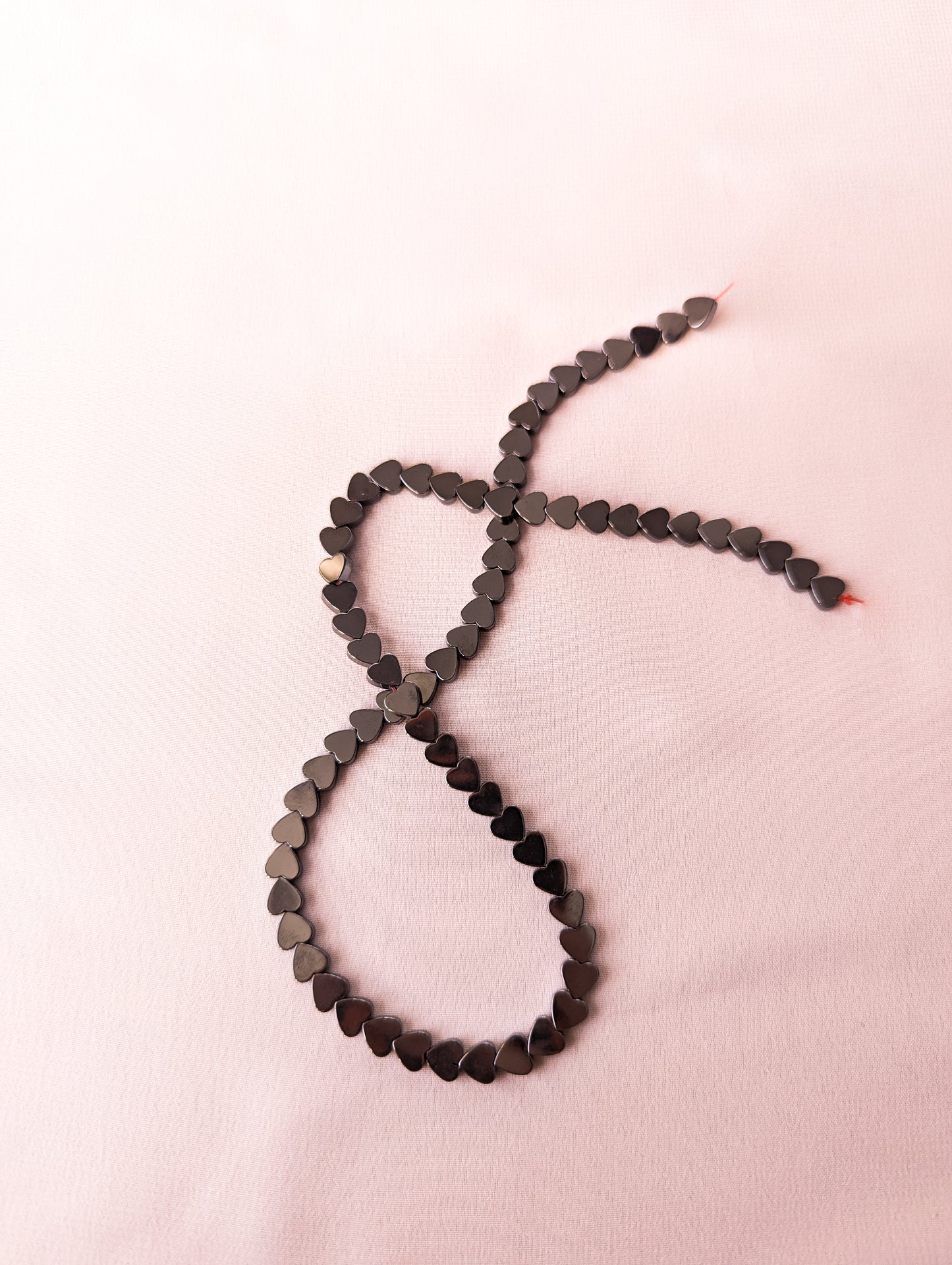 Charcoal Heart - 6mm Hematite Grade AAA - Full Strand