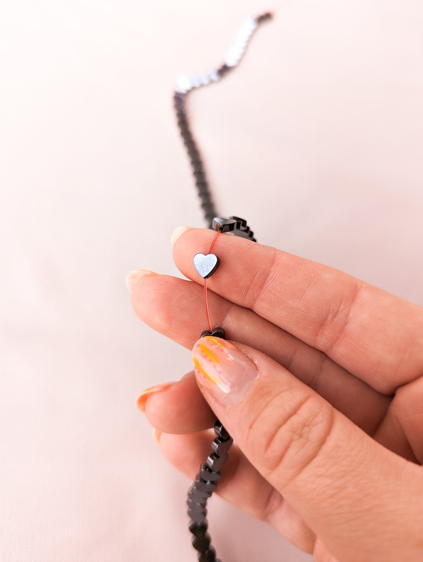 Charcoal Heart - 6mm Hematite Grade AAA - Full Strand