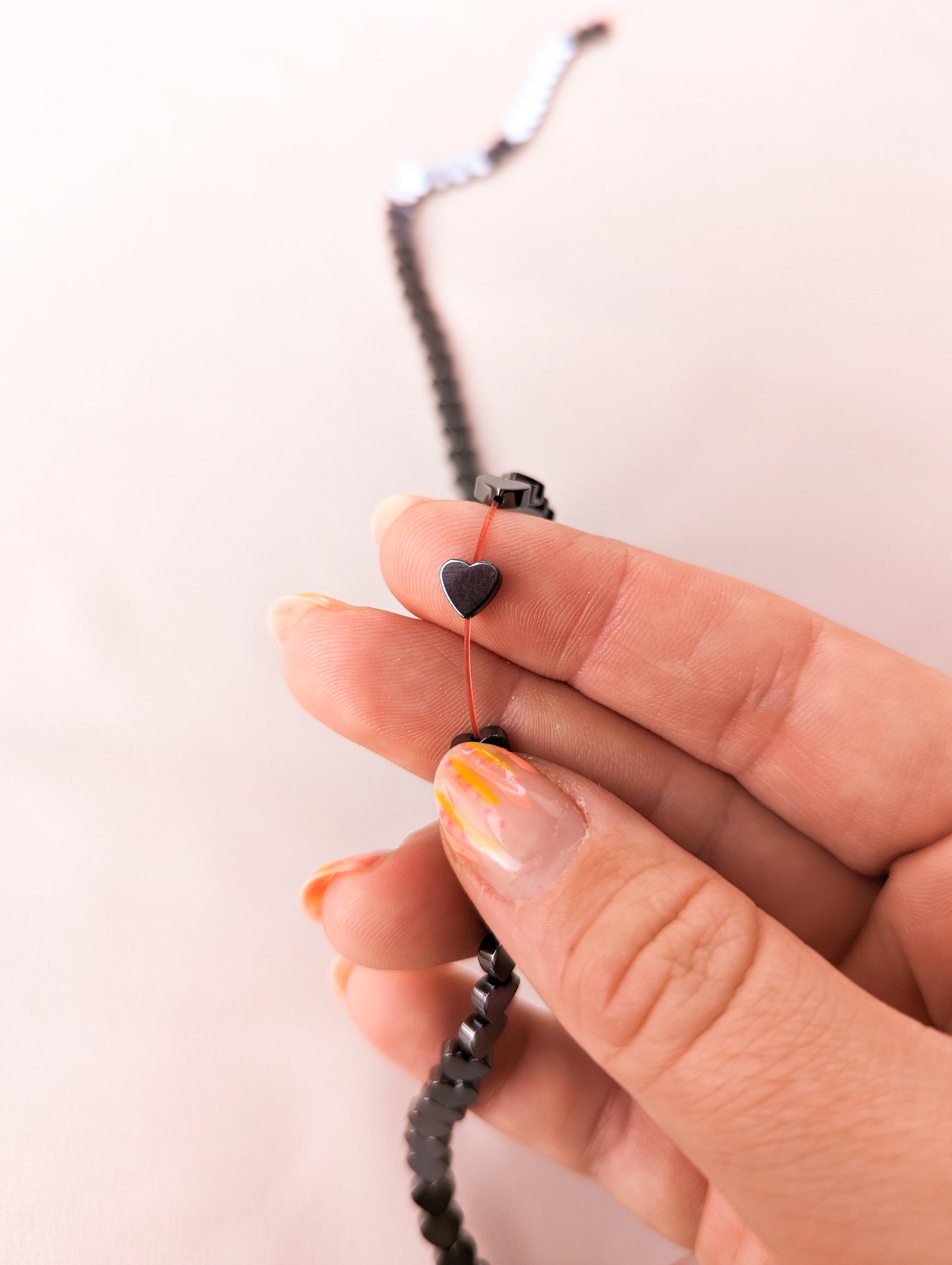 Charcoal Heart - 6mm Hematite Grade AAA - Full Strand