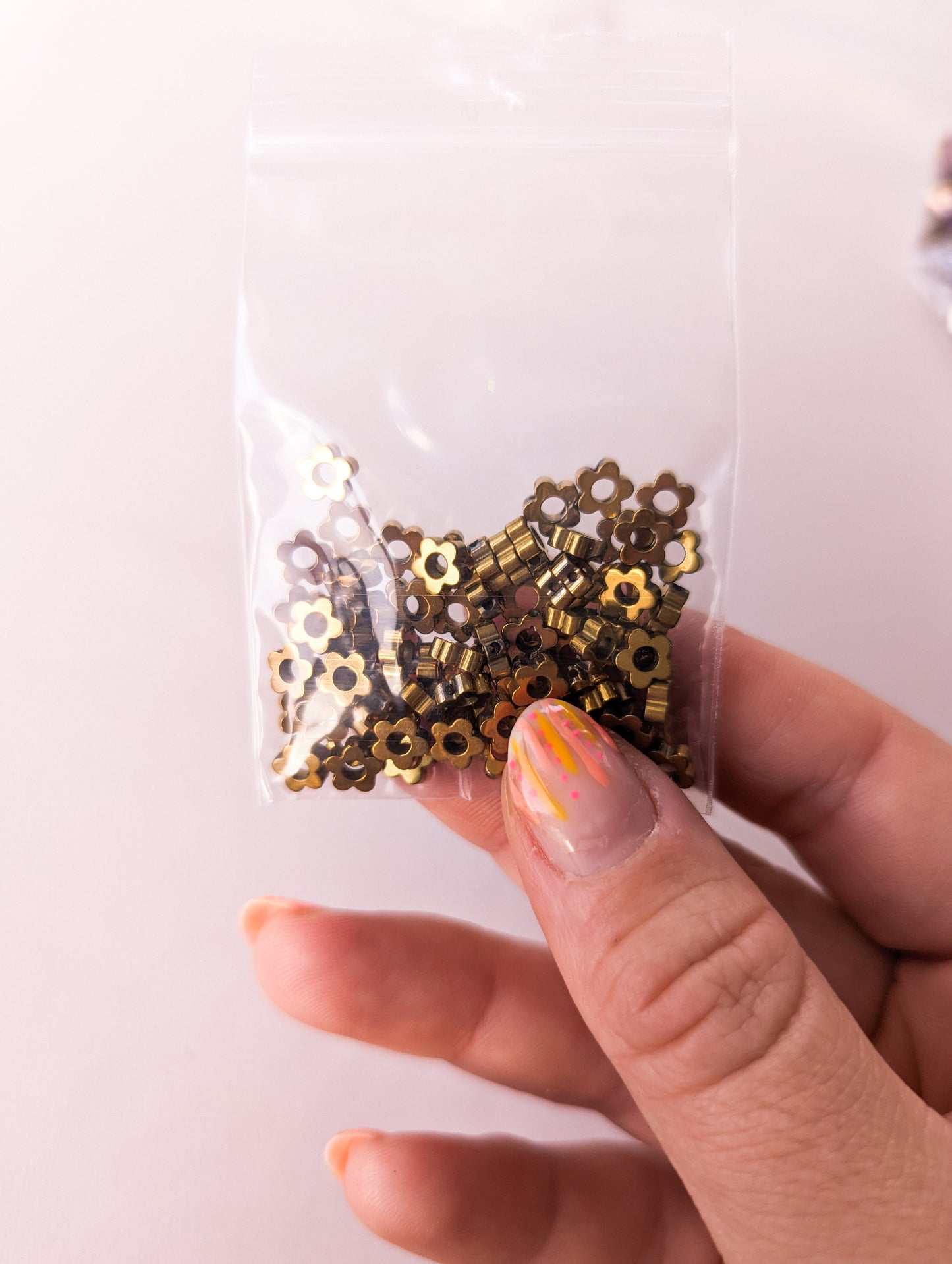 Bronze - Daisy Bead - Hollow - 6mm Hematite Grade AAA