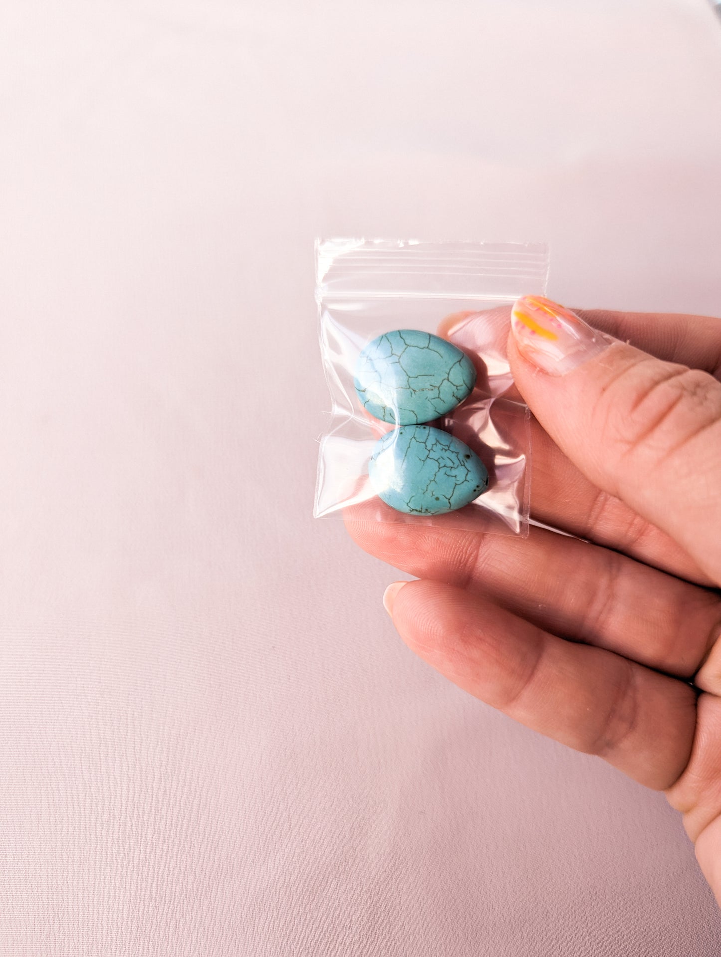 Magnesite Turquoise - 15x19mm Teardrop - Pack of 2