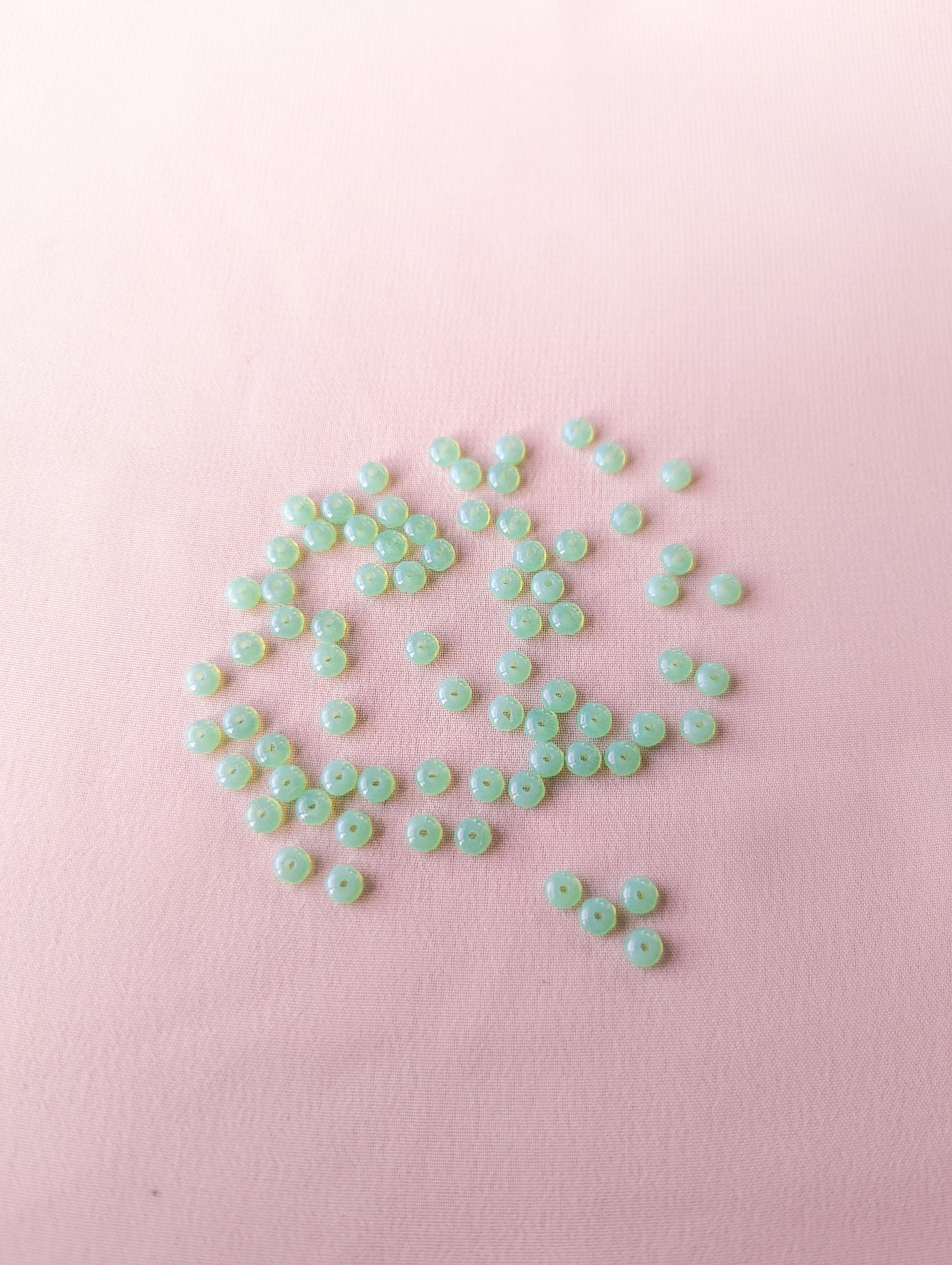 Milky Peridot Opal - 2.5x4mm - Smooth Rondelle - Pack of 75