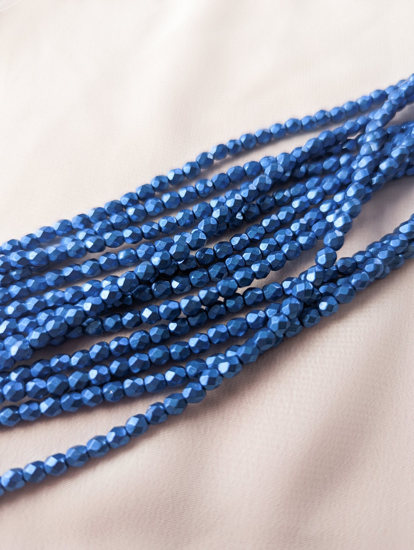 Saturated Metallic Marina Cobalt - 4mm - Fire Polish Faceted Crystals