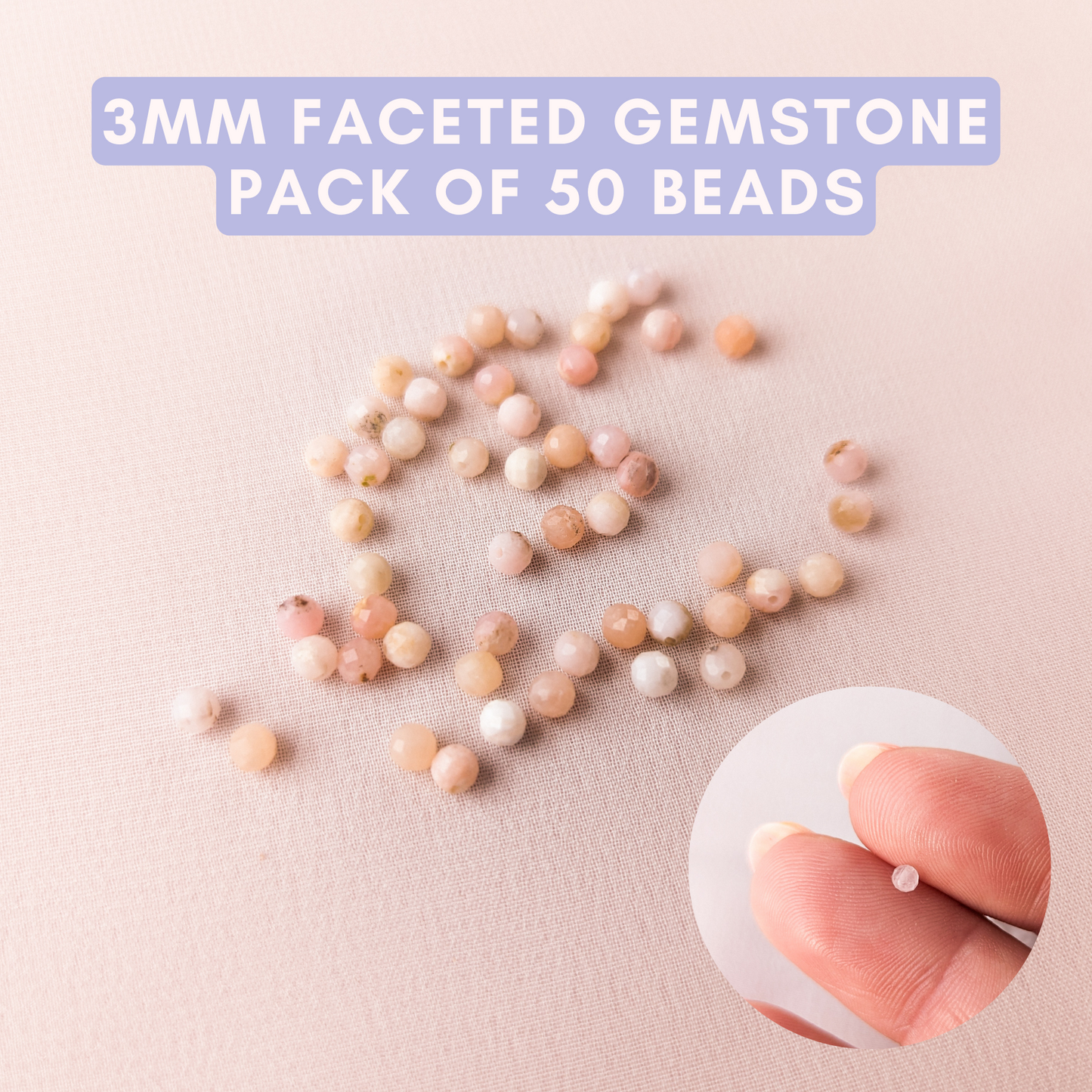 3mm Faceted Round - Pink Opal