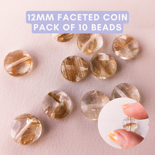 Sunstone - 12mm Faceted Coin