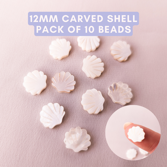 Mother of Pearl - 12mm Carved Shell Shape