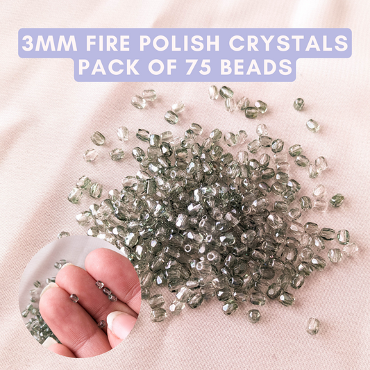 Two Tone Mint Crystal - 3mm - Fire Polish Faceted Crystals