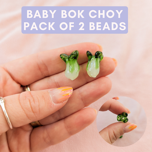 Baby Bok Choy - Lampwork Glass - Pack of 2