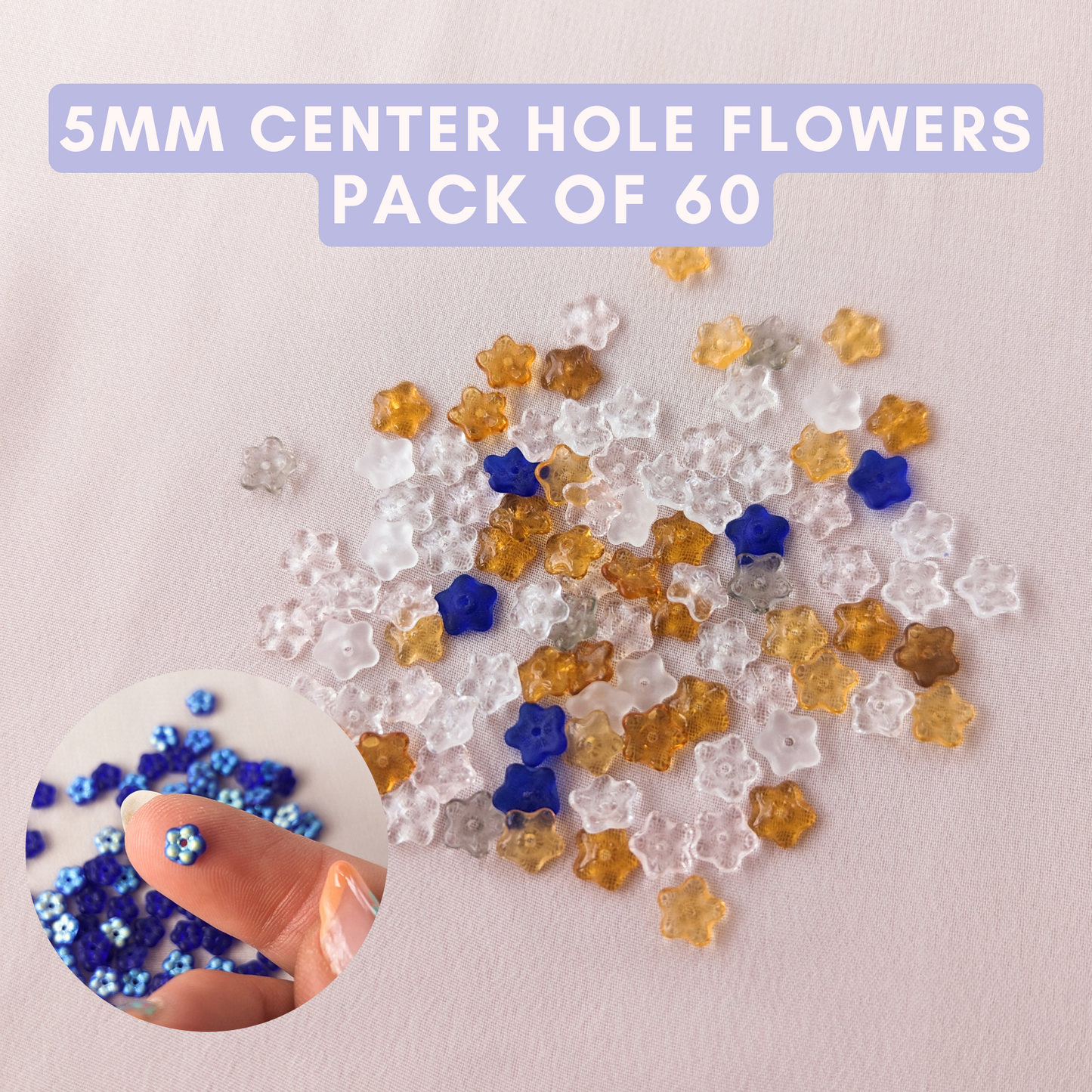 Flowers - Sunny Day Mix - 5mm with Center Hole