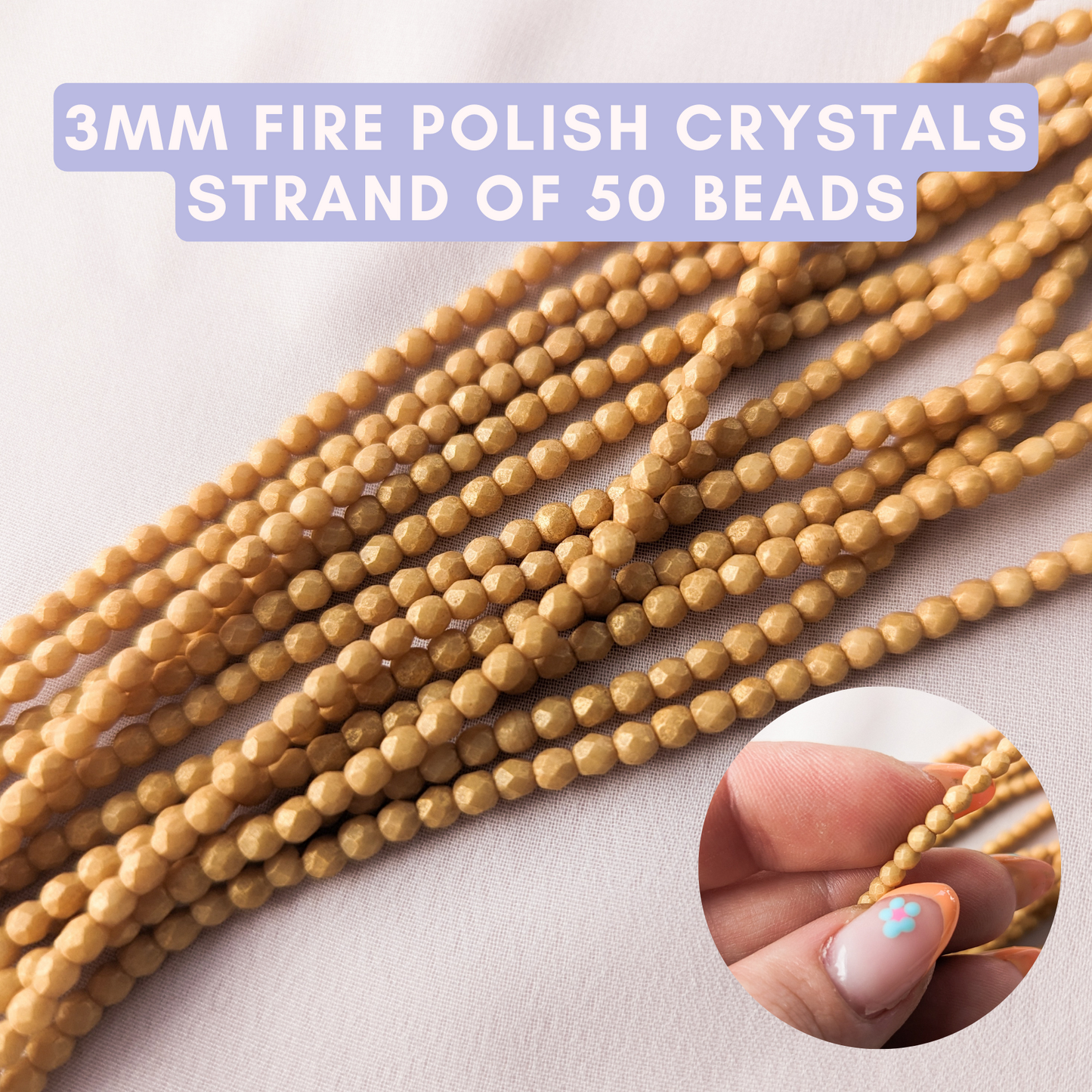 Pacifica Ginger - 3mm - Strand of 50 - Fire Polish Faceted Crystals