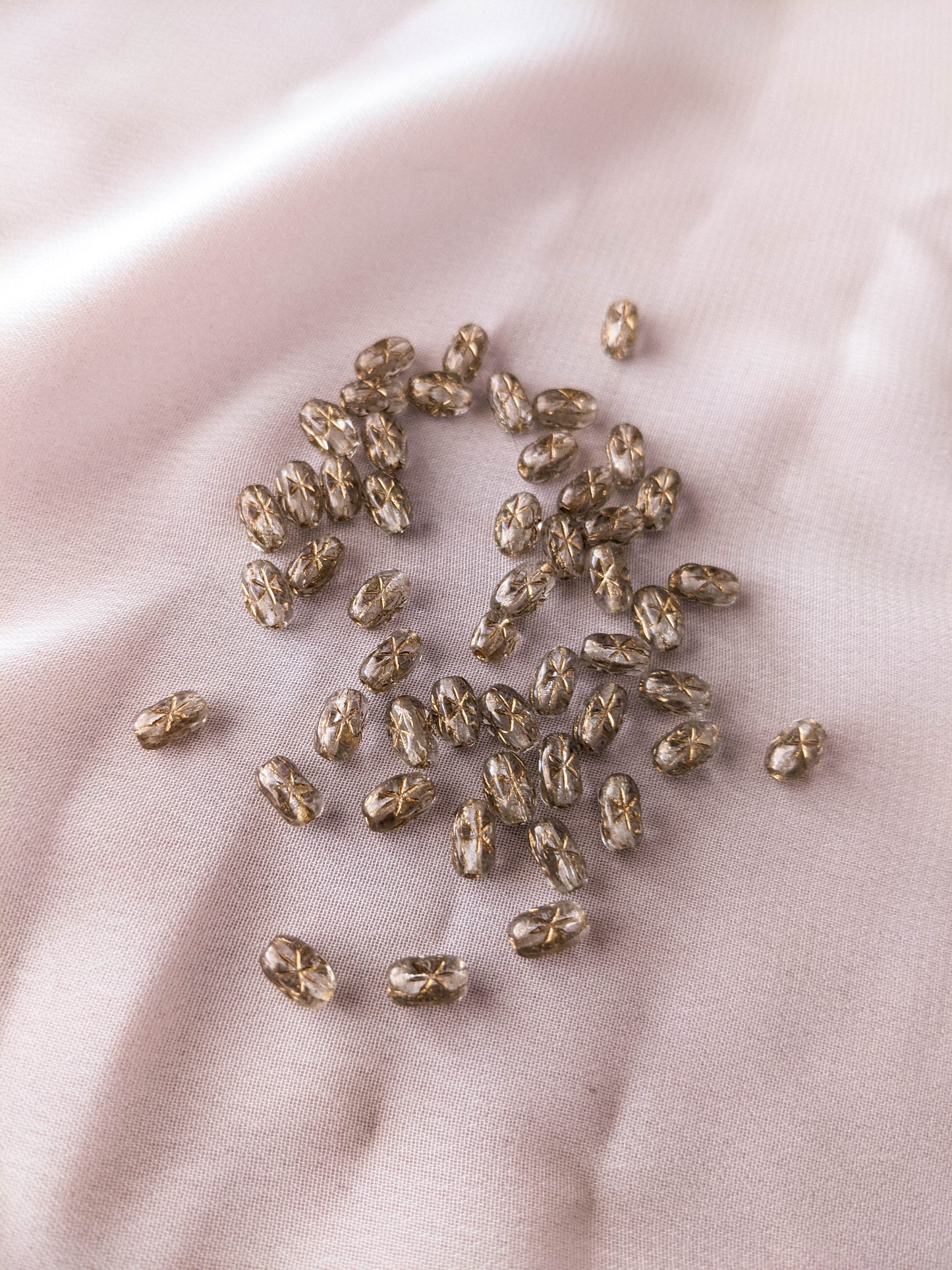 Twinkle Beads - Champagne - Gold Ink - 6x4mm