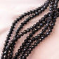 Faceted Rondelle - Glossy Black - 6x4mm