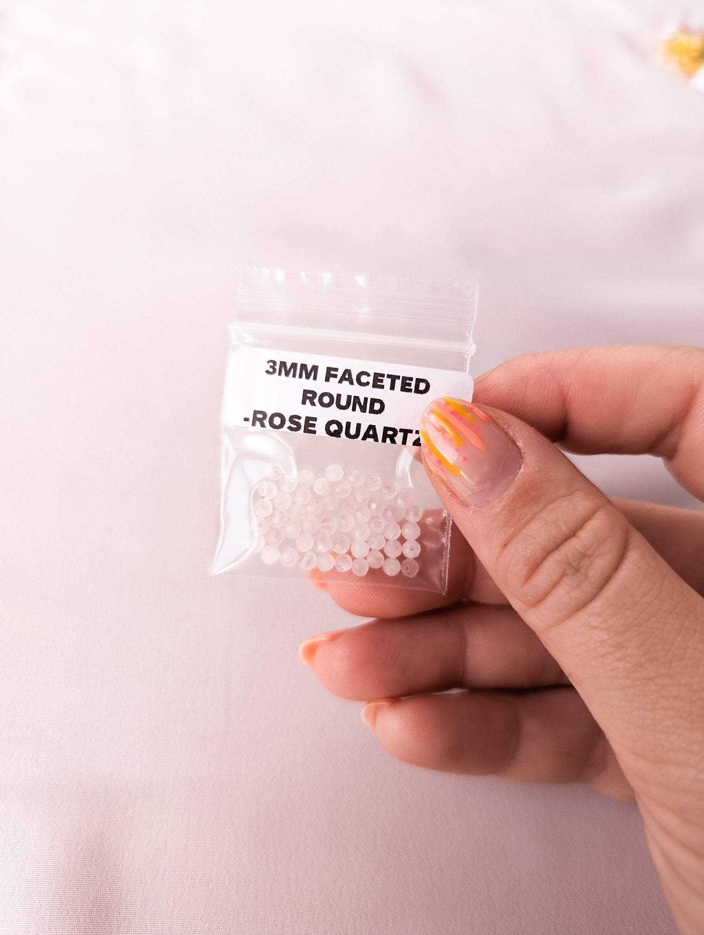 3mm Faceted Round - Rose Quartz