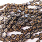 Birch Leaf - Black and Gold - 7 inch Strand - Czech Glass