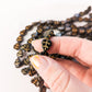 Birch Leaf - Black and Gold - 7 inch Strand - Czech Glass