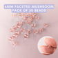 Pink - 6mm Mushrooms - Pack of 30 - Fire Polish Faceted Crystals